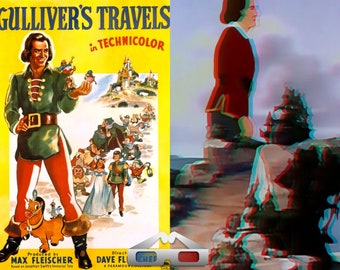 Animación 3D - Los viajes de Gulliver, clásico animado de 1939. Formato mp4. Versión anaglifa 3D.