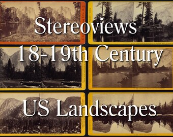 1800s US Landscape Stereoviews: Yosemite, Nevada Falls (Digital Download)