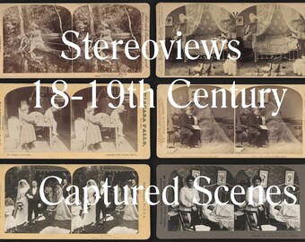 Estereoscopias de los siglos XVIII y XIX: Personajes y escenas de época (Descarga digital)