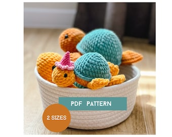 NO SEW bundle Turtle Crochet Pattern 2 sizes Small and Medium PDF Download Amigurumi Turtle Pattern Crochet Stuffed Animal Crochet Patterns