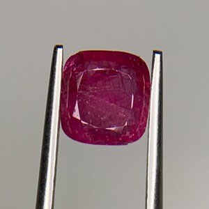 1.5 ct Afghan Ruby Cushion Gemstone (7x6.5x3mm) – pinkish  Red Natural Gem
