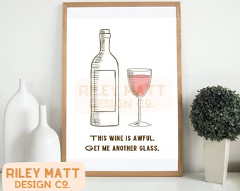 Druckbare Wandkunst - Get Me Another Glass - Schitts Creek Zitat Moira Rose
