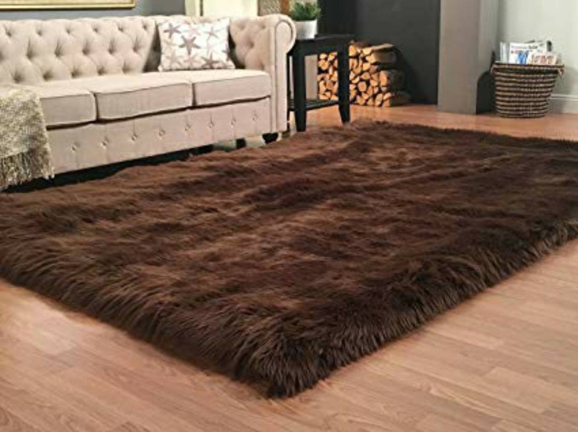 Brown Faux Fur Rug Etsy