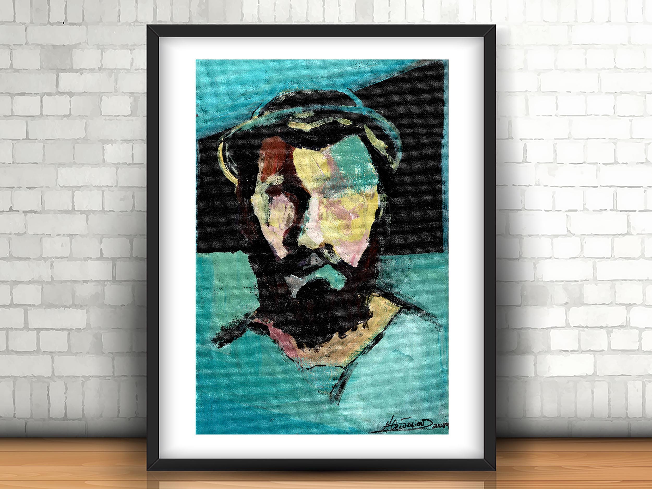 Portrait of Man With Beard expressionism Colorful Fine