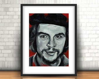 Che Guevara Wandkunst - Che Guevara Portrait - Original Kunstwerk / Fine Art Prints / Leinwand Wandkunst / Poster