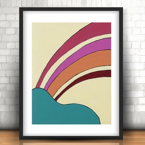Bunte Regenbogen Fine Art Print und Leinwand Wandkunst - Einfaches Kunstwerk Home Decore und Wand decore für Kinderzimmer/Kinder/Baby/Spielzimmer