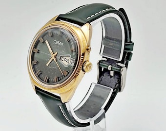 SLAVA 2428 AU Vintage Mechanical Wristwatch Double Calendar USSR Serviced Watch