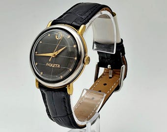 Raketa 2614 Black Prince Vintage Mechanical Wristwatch USSR Serviced Watch
