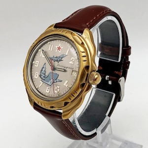 WOSTOK 2414 Komandirskie Arcraft Carrier Vintage Wristwatch Post-USSR Serviced Watch