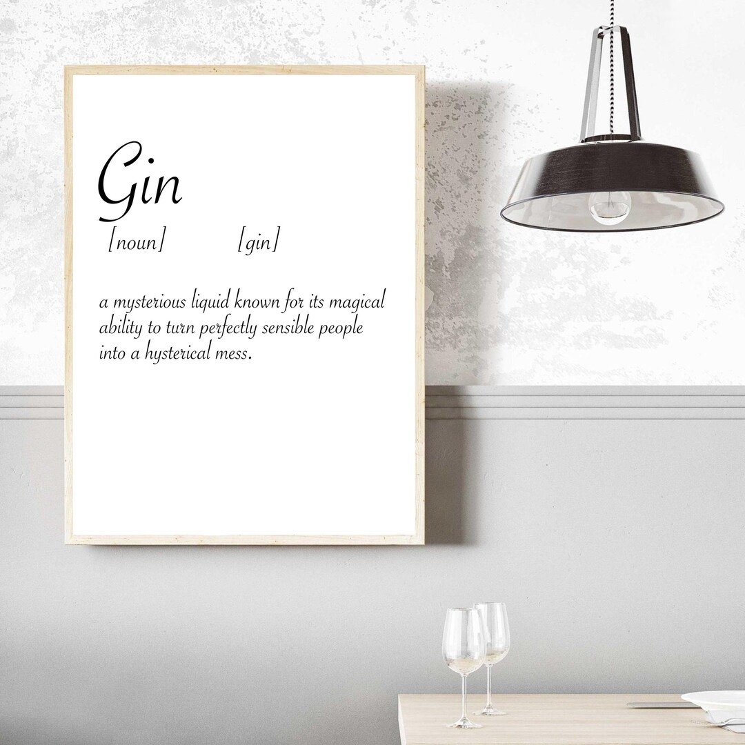 Gin Definition Wall Print Etsy