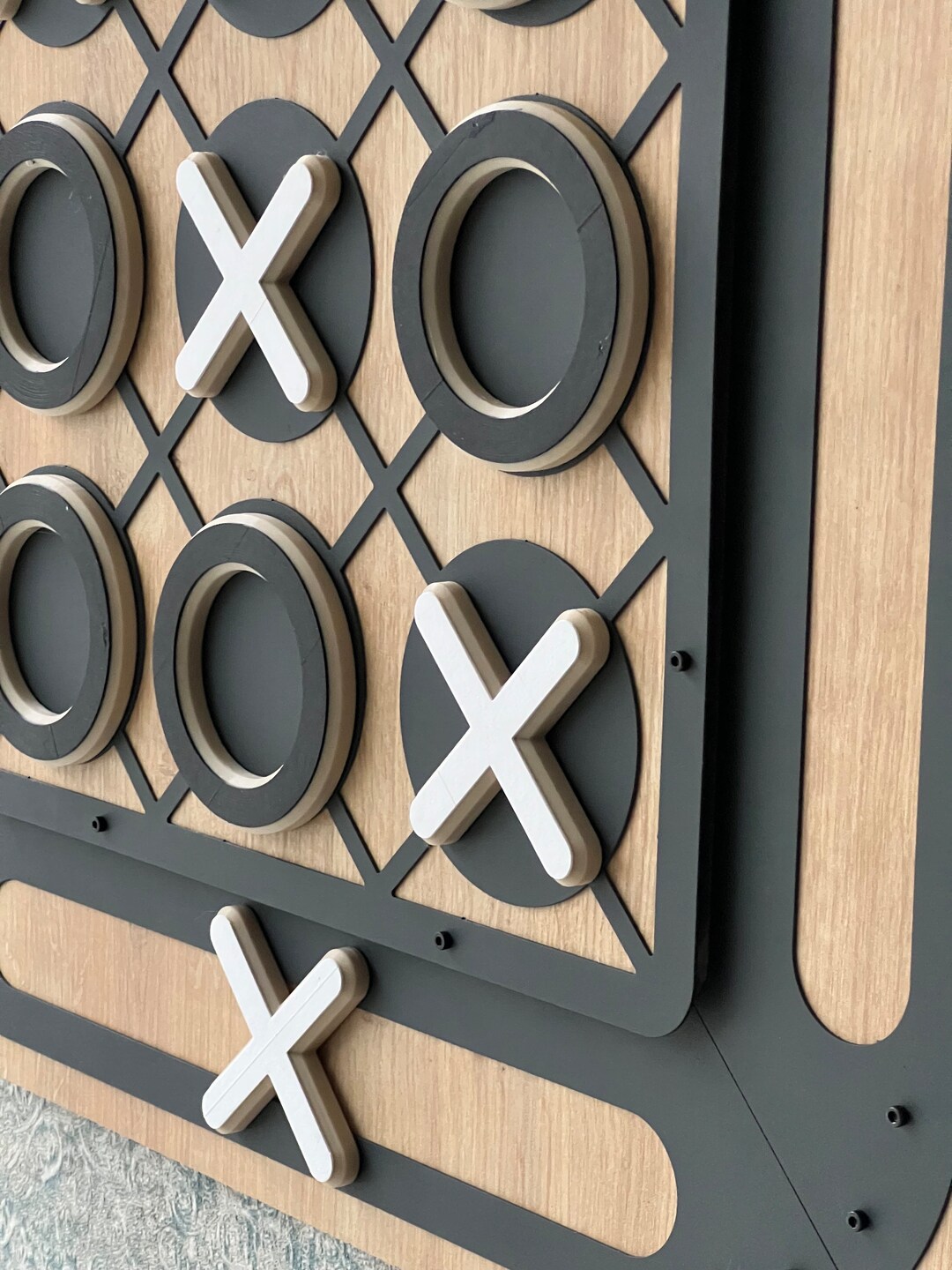 Metal & Wood Tic Tac Toe Wall Game: Magnetic XOX Decor - Etsy