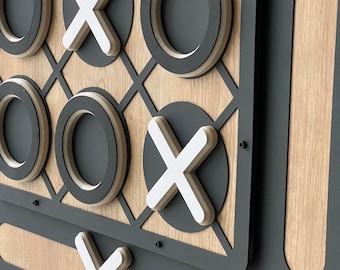 Tic Tac Toe  XOX - New Generation Metal Wooden Magnetic Wall Game, XOX  can be customized