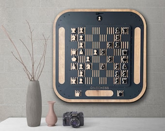 Magnetic Wall Chess Set: Modern Metal & Wood Game Decor