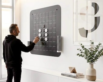 Tablero magnético gigante Reversi Othello / Juego de acero al carbono para montar en la pared (72 cm)