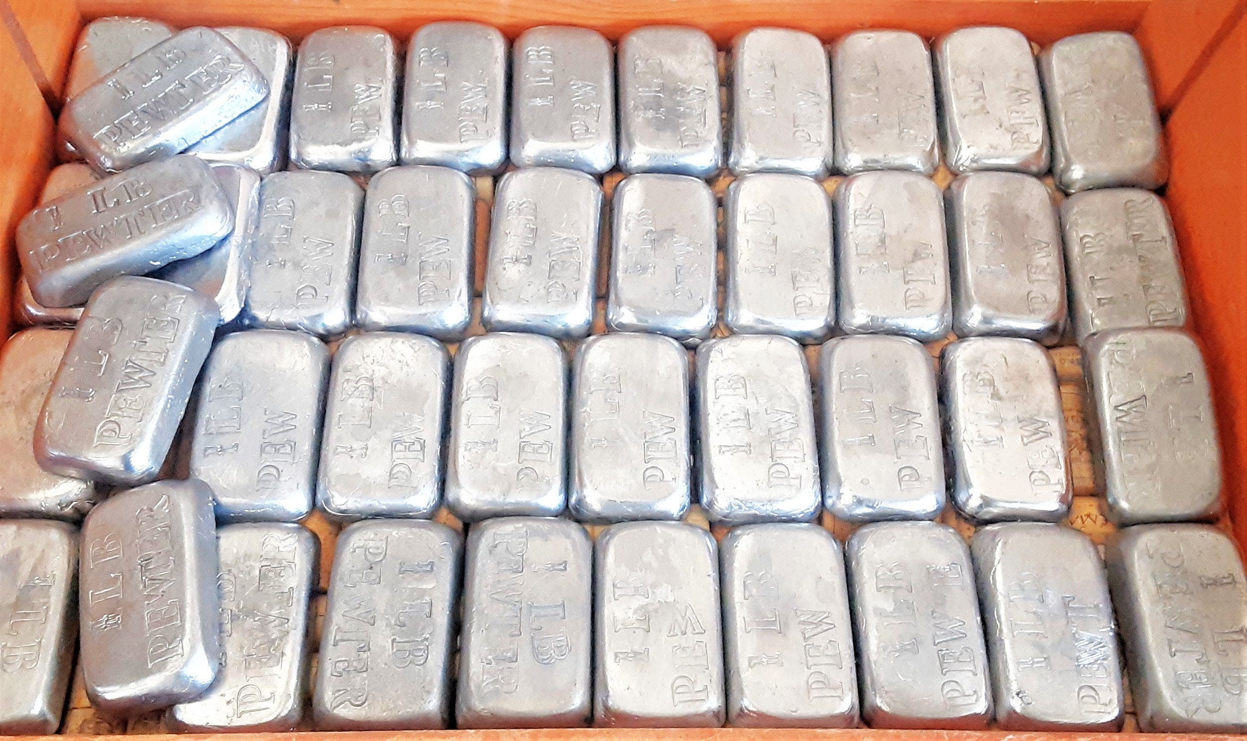 10 Lbs PEWTER Ingots Bullion Bars Solid Casting Very Clean Etsy