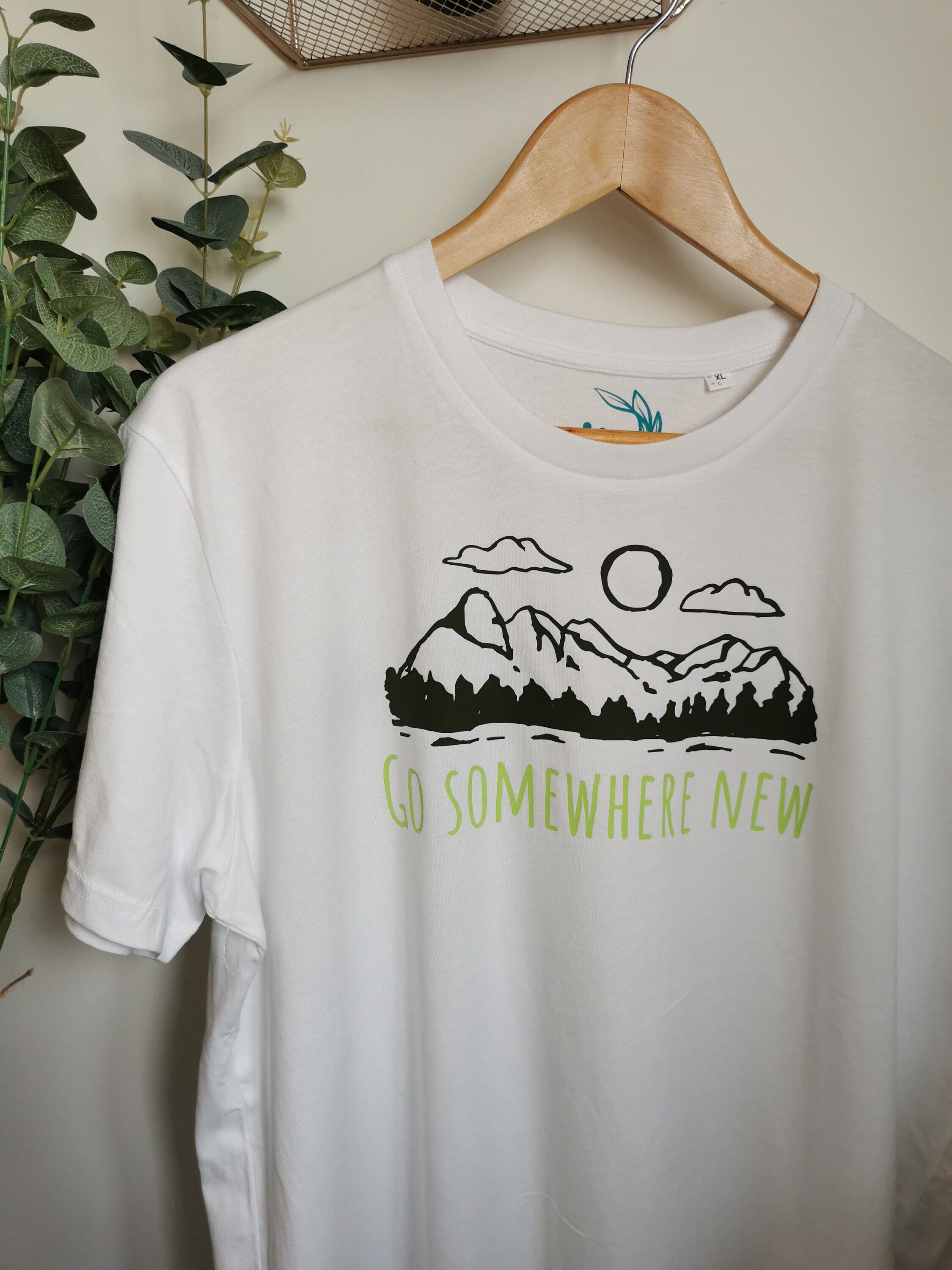 Go Somewhere New White Organic Cotton T-shirt, Adventure Travel, Outdoor  Clothing, Hikingwear, Van Life, Unique Hiking Gifts, Valentine Gift - Etsy