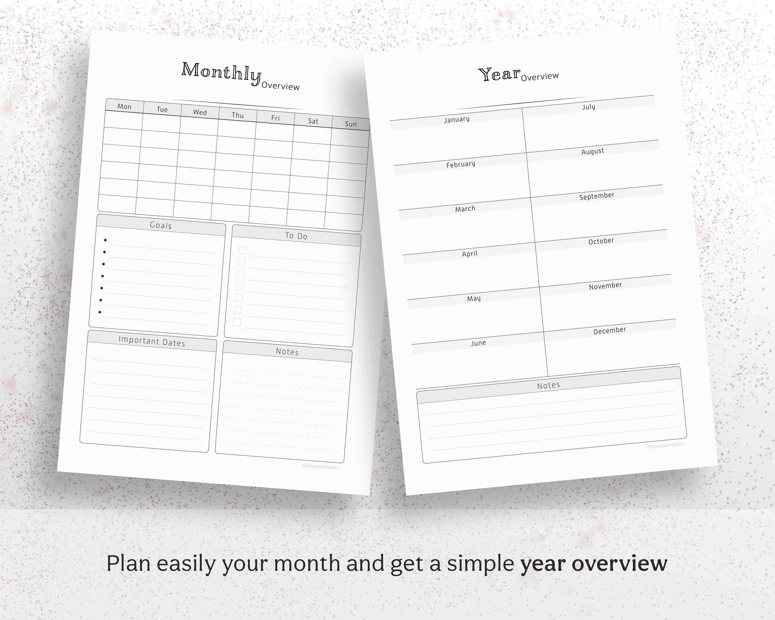 PRINTABLE Planner Bundle Templates Daily Weekly Monthly Year and Meal ...