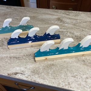 Ocean Waves Display, Wooden Waves Shelf Display,  Coastal Décor, Beach House Décor