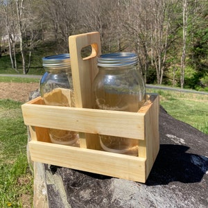 Iced Tea/Lemonade Carrier (Handmade Pine), Half Gallon or Quart Size Milk Jug Carrier