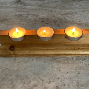 Contemporary Tea Light Candle Holder, Modern Tea Light Candle Holder, Wooden Tea Light Display