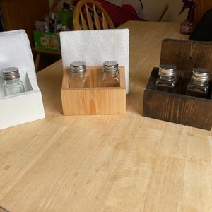 Farmhouse Salt and Pepper Shaker/Napkin Holder- Handcrafted Wood