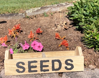 Personalized Rustic Garden Seed Organizer Box