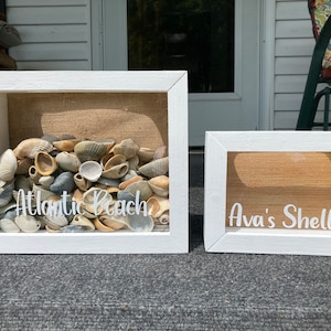 Seashell Display Box- Seashell Shadow Box- Seashell Keeper