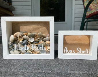 Seashell Display Box- Seashell Shadow Box- Seashell Keeper