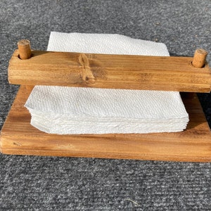 Rustic Farmhouse Napkin Holder with Posts/Bar- Wooden Napkin Holder with Bar