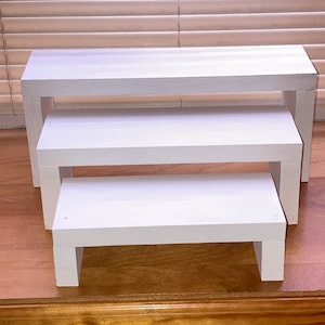 Nesting Risers- Riser Stand- Wooden Riser- Plant Stand- Wood Centerpiece- Footed Tray- Farmhouse Riser Stand