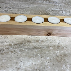 Farmhouse Tea Light Candle Holder, Rustic Tea Light Candle Holder, Hardwood