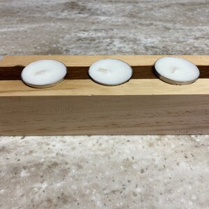 Farmhouse Tea Light Candle Holder, Rustic Tea Light Candle Holder, Hardwood Black Walnut
