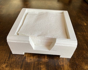 White Wooden Napkin Holder: Farmhouse Kitchen Decor