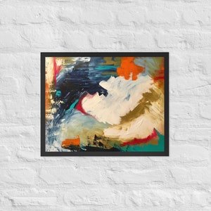 Obra de arte de impresión abstracta: Arte de pared colorido, Obra de arte enmarcada, Póster abstracto colorido, Póster de papel mate colgante, Obra de arte original de Colombe