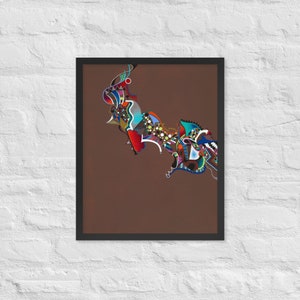 Arte de pared abstracto, cartel único, colgante de pared enmarcado, cartel abstracto, regalo para el hogar, cartel de papel mate, obra de arte original de Colombe