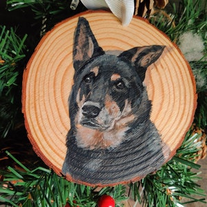 Large custom pet wood slice ornaments / painted pet ornament / painted wood slice pet / custom pet ornament / pet ornament painting image 7