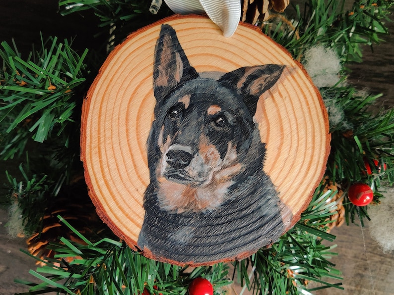 Large custom pet wood slice ornaments / painted pet ornament / painted wood slice pet / custom pet ornament / pet ornament painting image 7