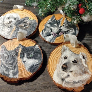 Large custom pet wood slice ornaments / painted pet ornament / painted wood slice pet / custom pet ornament / pet ornament painting image 6