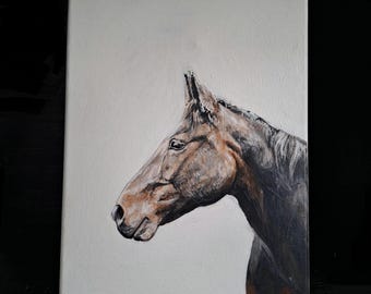 Hand Painted Custom Pet Portrait on Canvas: Acrylic Painting Commission