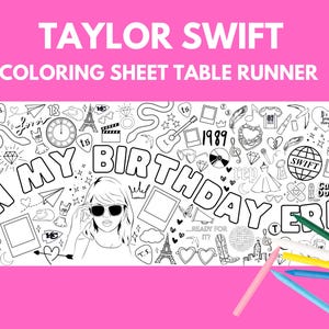 TS Birthday Party Coloring Banner and Table Runner