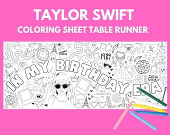 TS Birthday Party Coloring Banner and Table Runner