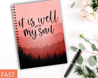 Bible Journal for Women, It is Well With My Soul, Bible Notes Journal, Christian Prayer Journal, Daily Prayer Journals, Wellness Journal