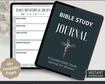 Digital bibelstudiejournal, bibelstudieguide, utskrivbar bibelstudie, bibeljournal för kvinnor, digital bibelstudie, bibeldagbok
