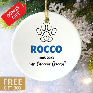Custom Dog Memorial Ornament, Personalized Dog Memorial Gift, Pet Loss Gift for Dog Lover, Custom Dog Christmas Ornament, Pet Loss Keepsake