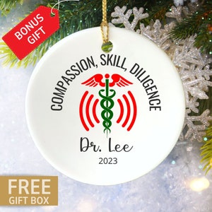 Doctor Christmas Ornament Personalized, Doctor Christmas Gift, Custom Doctor Appreciation Gift, Pediatrician Gift, Medical Grad Gift