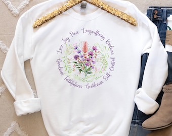 Fruit of the Spirit Sweatshirt, Galatians 5:22, Christian apparel, Gift for Christians, Faith Based Gift, Church Sweatshirt, Faith Outfit