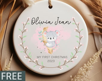 Baby's First Christmas Ornament Personalized, Baby's First Christmas Ornament Girl, Custom Baby Girl Ornament, Ornament Gift for New Parents