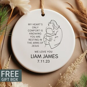 Baby Loss Ornament, Baby Loss Memorial, Infant Loss Ornament, Custom Miscarriage Keepsake, Memorial Gift, Jesus Ornament with Baby