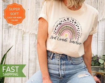 Third Grade Teacher Shirt, 3rd Grade Teacher Gift, 3rd Grade Team, Rainbow Third Grade Teacher Shirt, Teacher Team T-Shirt, 3rd Grade