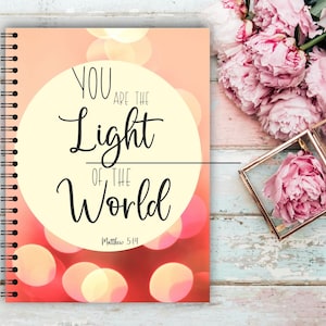 Bible Study Notebook, Prayer Journal for Women, Bible Study Journal, Gift for Christians, Bible Verse Journal, Matthew 5, Bible Study Notes
